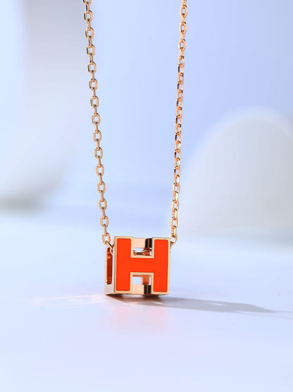 [Polaidi Jewelry]H CAGE PINK GOLD NECKLACE