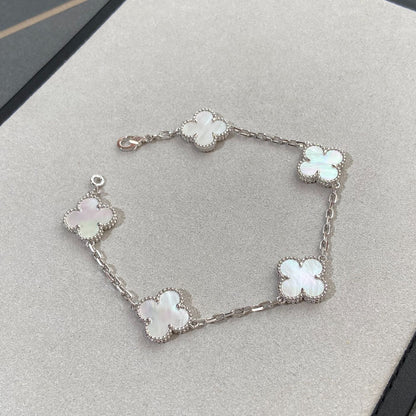 [Polaidi Jewelry]CLOVER WHITE PEARL MOP 5 MOTIF BRACELET COLLECTION
