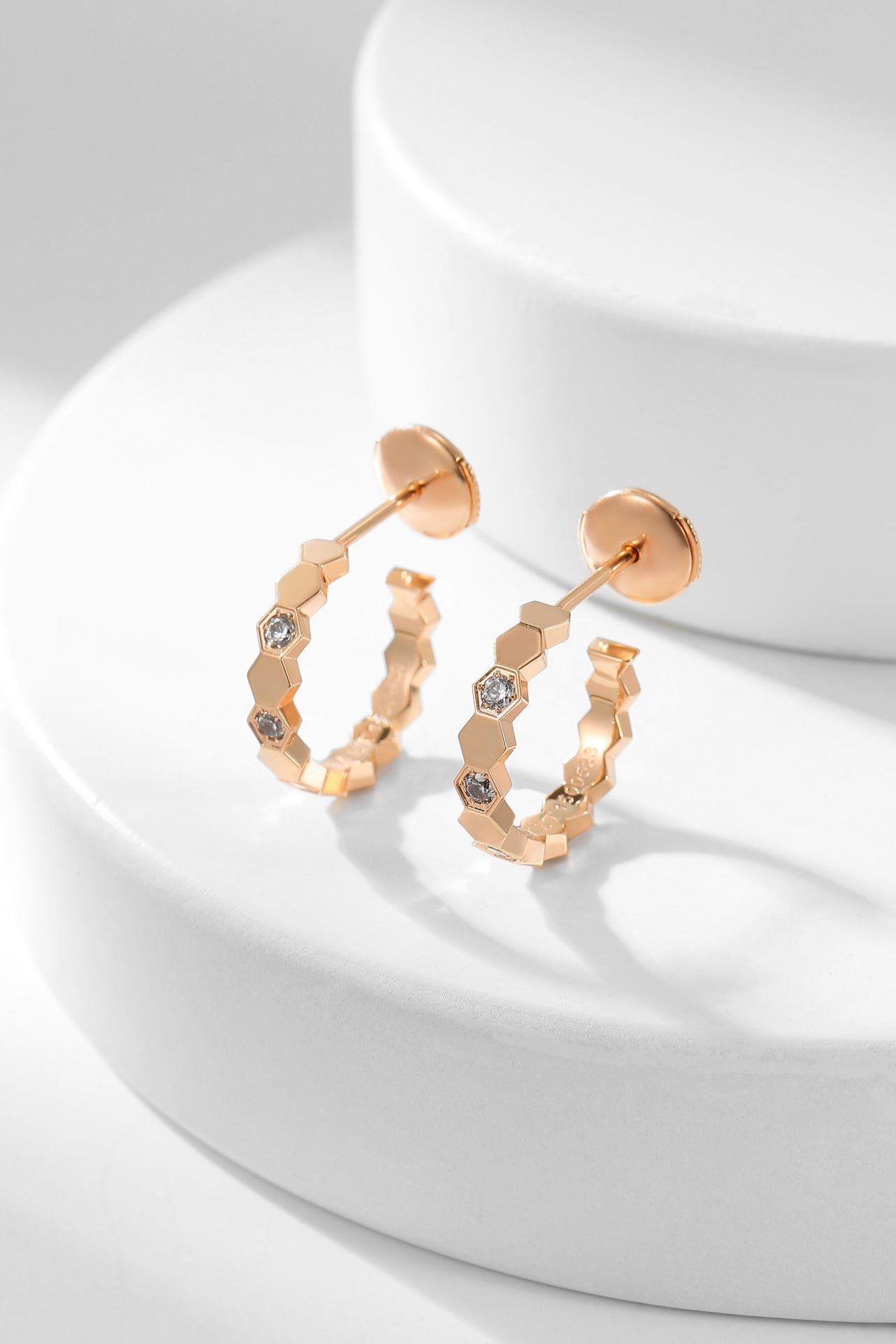 [：Polaidi Jewelry]BEE LOVEダイヤモンドフープピアス