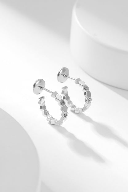 [：Polaidi Jewelry]BEE LOVEダイヤモンドフープピアス