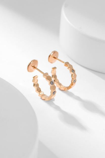 [：Polaidi Jewelry]BEE LOVEダイヤモンドフープピアス