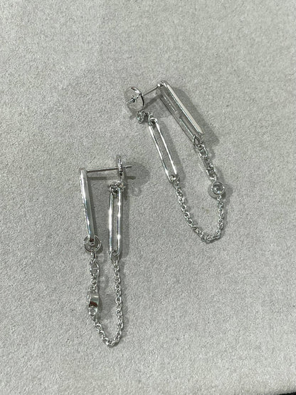 [Polaidi Jewelry]CHAINE CHAOS DIAMOND DROP EARRINGS