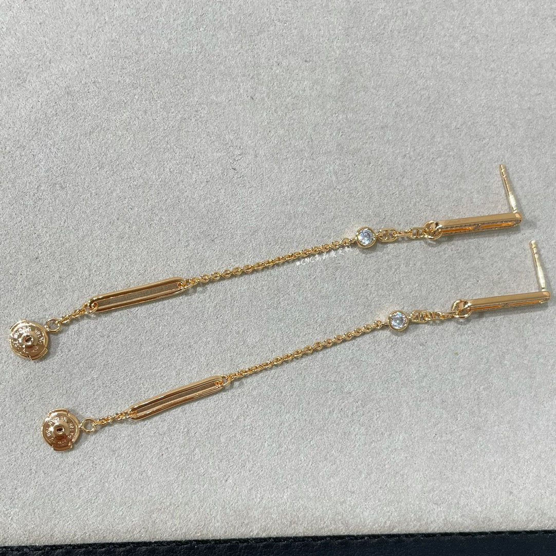 [：Polaidi Jewelry]CHAINE CHAOS DIAMOND DROP EARRINGS