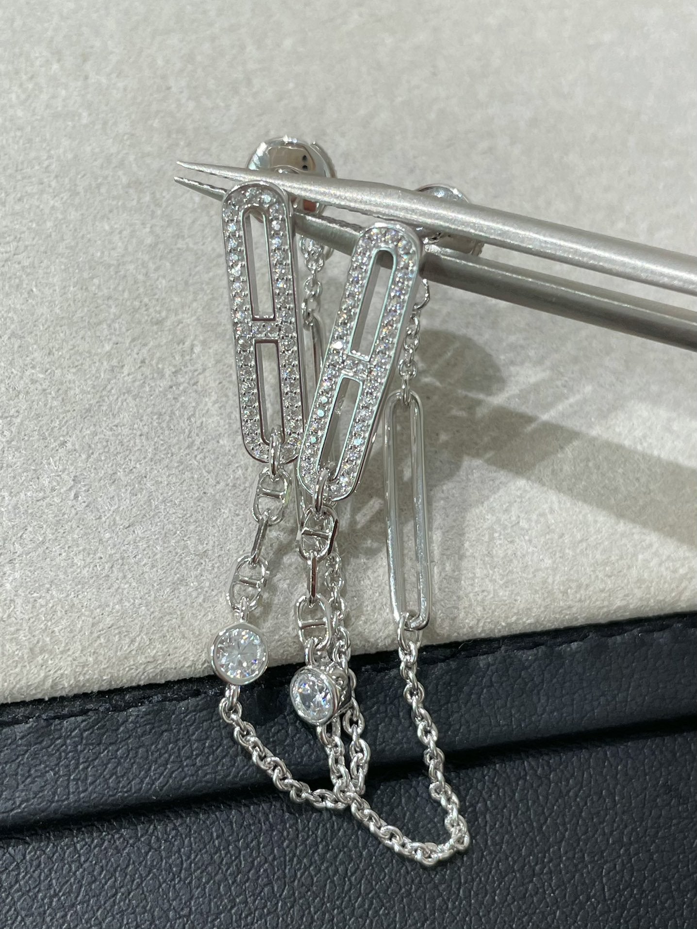 [：Polaidi Jewelry]CHAINE CHAOS DIAMOND DROP EARRINGS