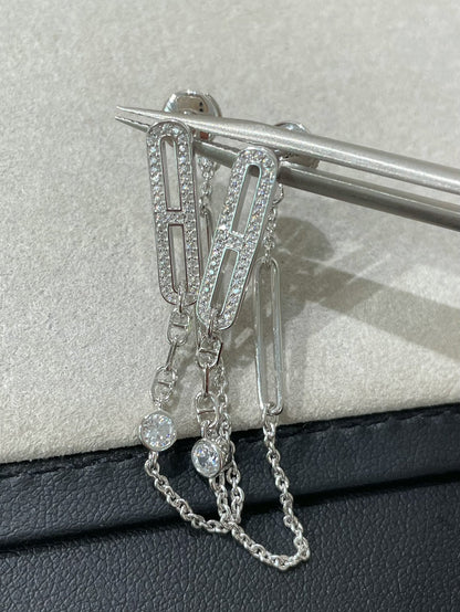 [Polaidi Jewelry]CHAINE CHAOS DIAMOND DROP EARRINGS