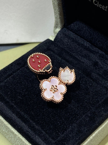 [：Polaidi Jewelry]LUCKY 3 MOTIF ROSE GOLD RING