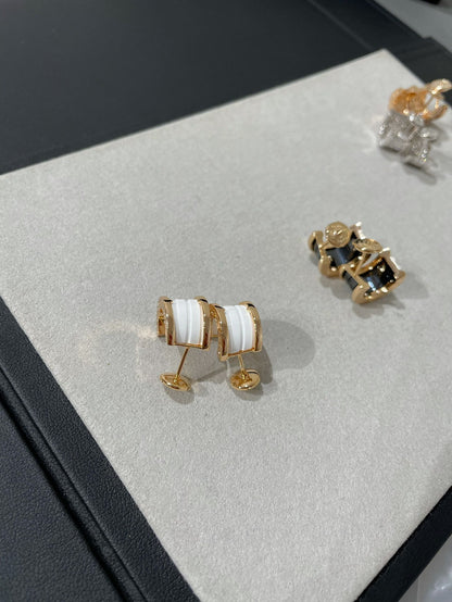 [Polaidi Jewelry]ZERO 1 PINK GOLD CERAMIC EARRINGS
