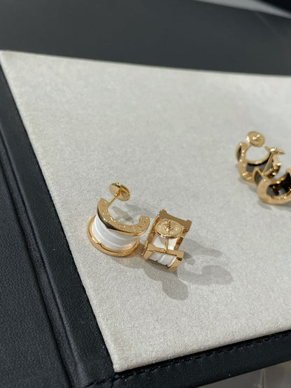 [Polaidi Jewelry]ZERO 1 PINK GOLD CERAMIC EARRINGS