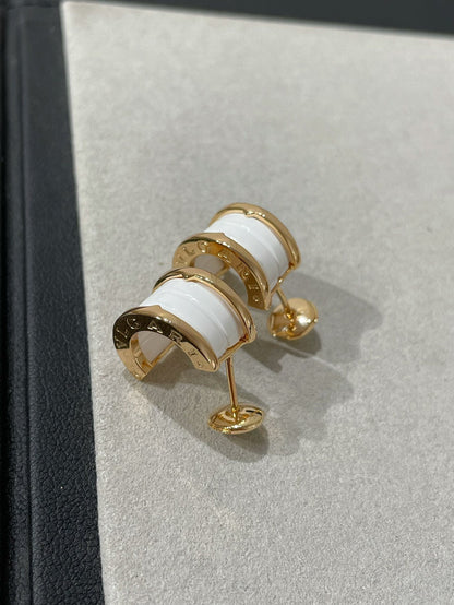 [Polaidi Jewelry]ZERO 1 PINK GOLD CERAMIC EARRINGS