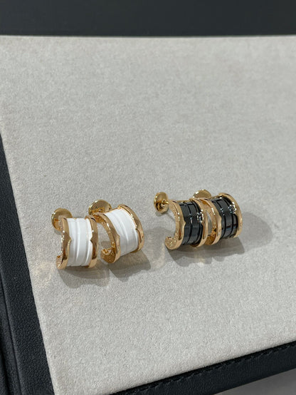 [Polaidi Jewelry]ZERO 1 PINK GOLD CERAMIC EARRINGS