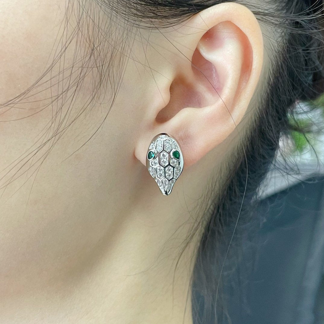 [Polaidi Jewelry]SERPENT DIAMOND STUD EARRINGS
