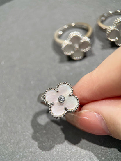 [Polaidi Jewelry]CLOVER SILVER MOP DIAMOND RING