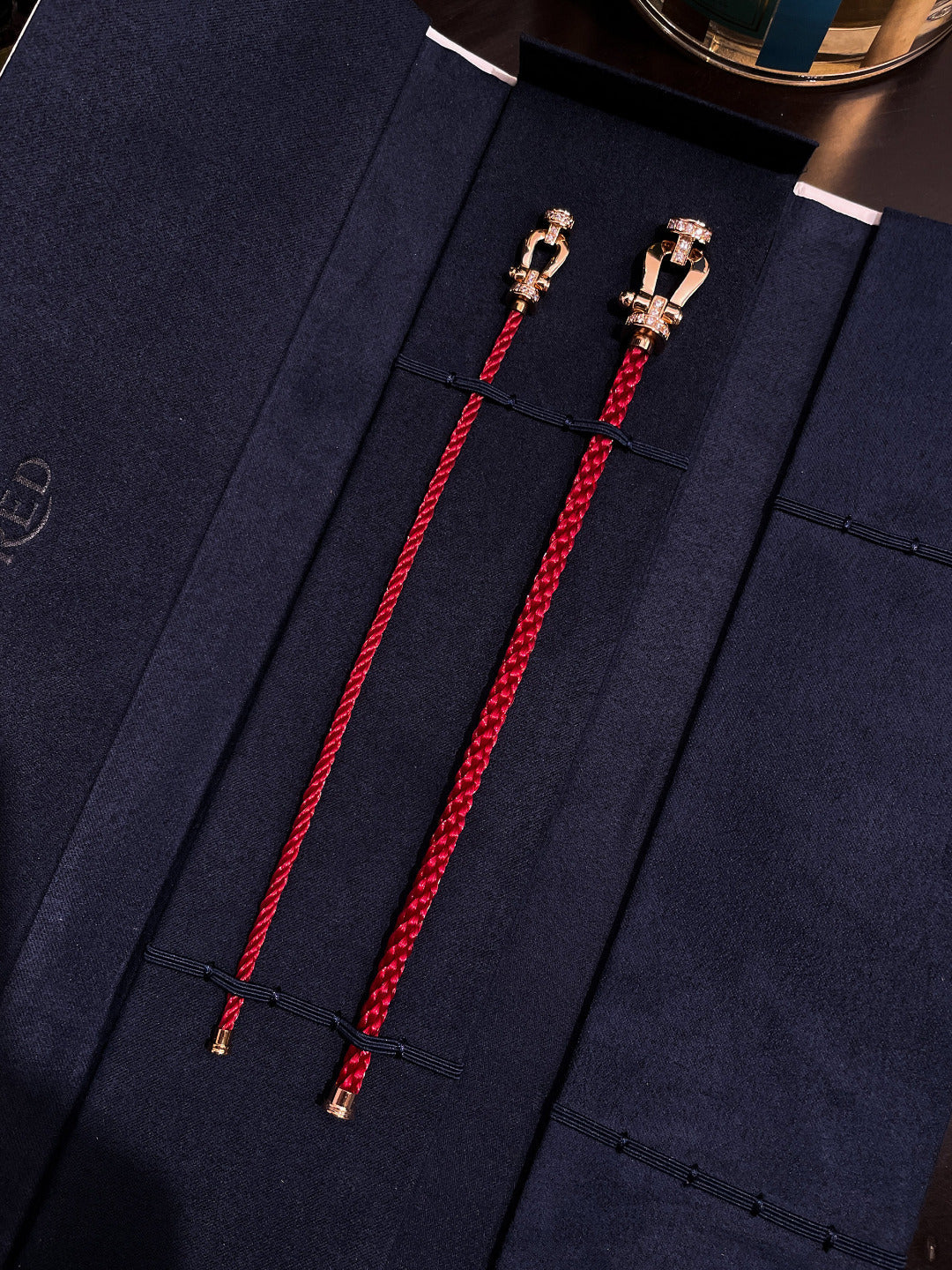 [Polaidi Jewelry]FORCE 10 HALF DIAMOND PINK GOLD RED CORDERI LARGE AND MEDIUM MODEL