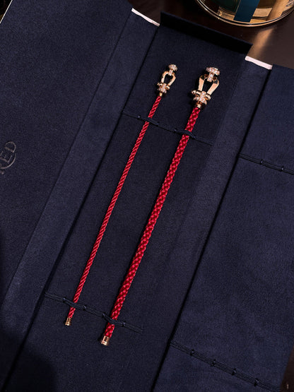 [Polaidi Jewelry]FORCE 10 HALF DIAMOND PINK GOLD RED CORDERI LARGE AND MEDIUM MODEL