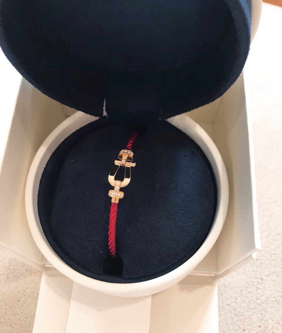 [Polaidi Jewelry]FORCE 10 HALF DIAMOND PINK GOLD RED CORDERI LARGE AND MEDIUM MODEL