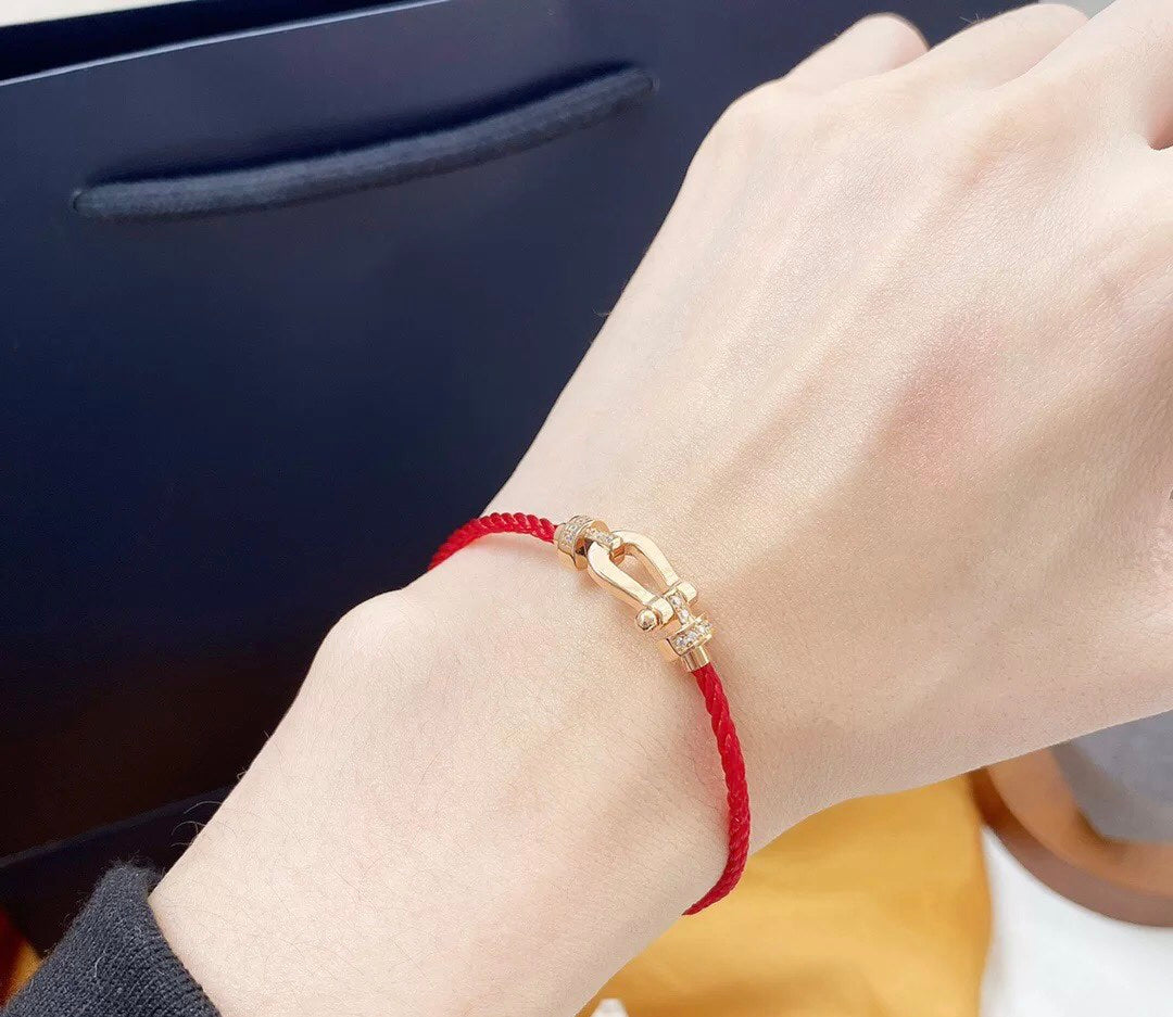 [Polaidi Jewelry]FORCE 10 HALF DIAMOND PINK GOLD RED CORDERI LARGE AND MEDIUM MODEL