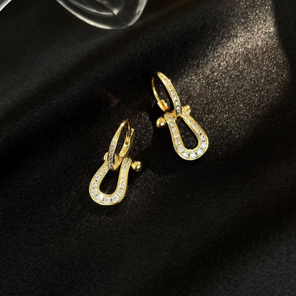 [Polaidi Jewelry]FORCE 10 FULL DIAMOND DROP EARRINGS MEDIUM MODEL