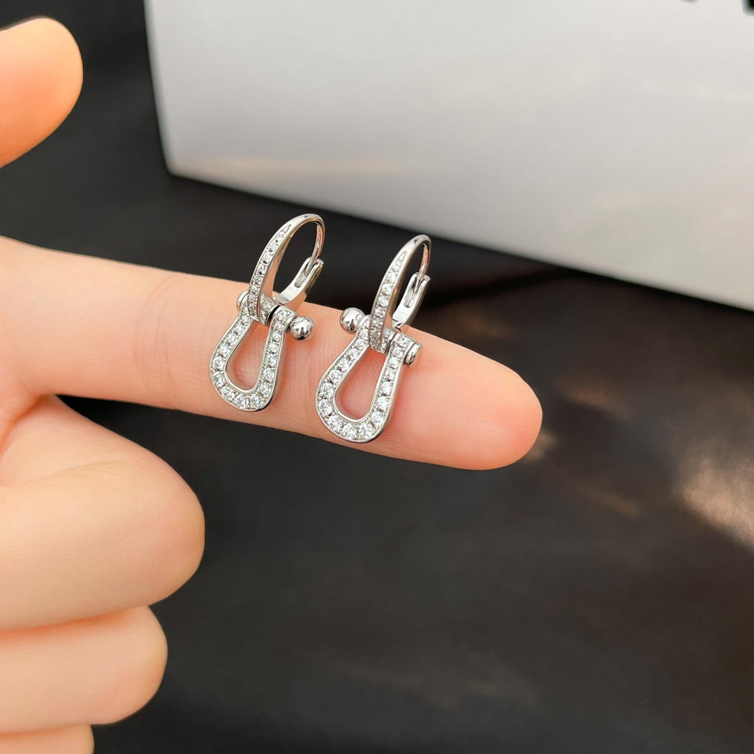 [Polaidi Jewelry]FORCE 10 FULL DIAMOND DROP EARRINGS MEDIUM MODEL