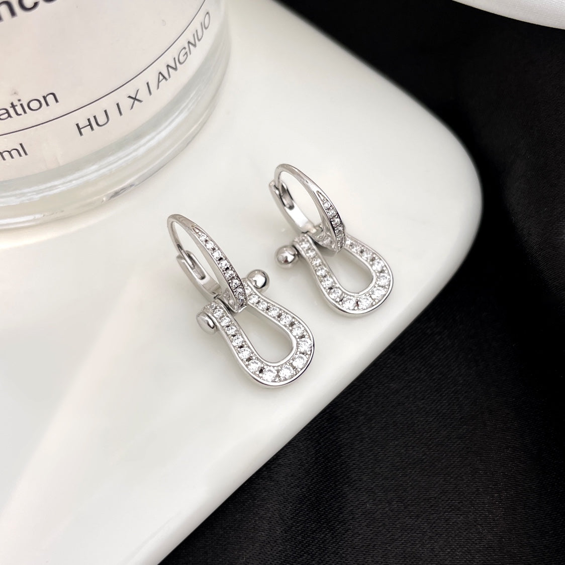 [：Polaidi Jewelry]FORCE 10 FULL DIAMOND DROP EARRINGS MEDIUM MODEL