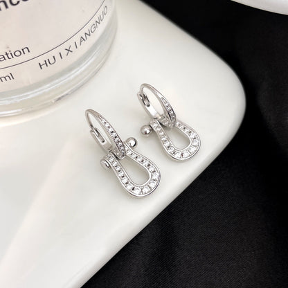 [：Polaidi Jewelry]FORCE 10 FULL DIAMOND DROP EARRINGS MEDIUM MODEL