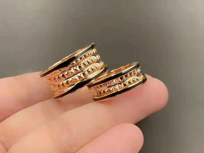 [Polaidi Jewelry]ZERO 1 ROCK BLACK CERAMIC PINK GOLD LARGE MODEL