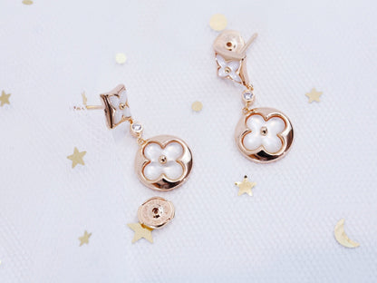 [：Polaidi Jewelry]STAR AND SUN PINK GOLD MOP DROP EARRINGS