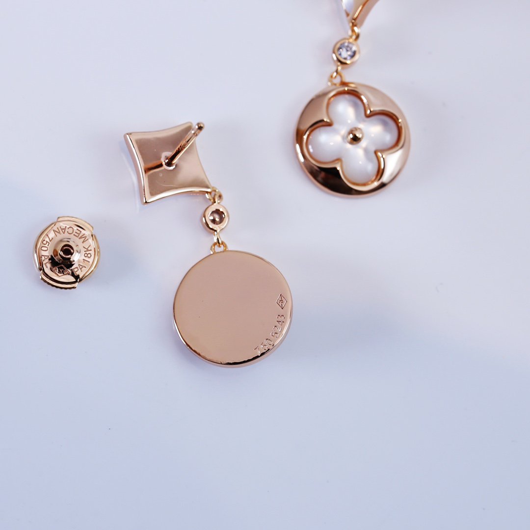 [：Polaidi Jewelry]STAR AND SUN PINK GOLD MOP DROP EARRINGS