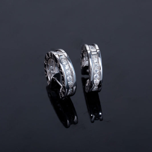 [Polaidi Jewelry]ZERO 1 MINI SILVER DIAMOND EARRINGS