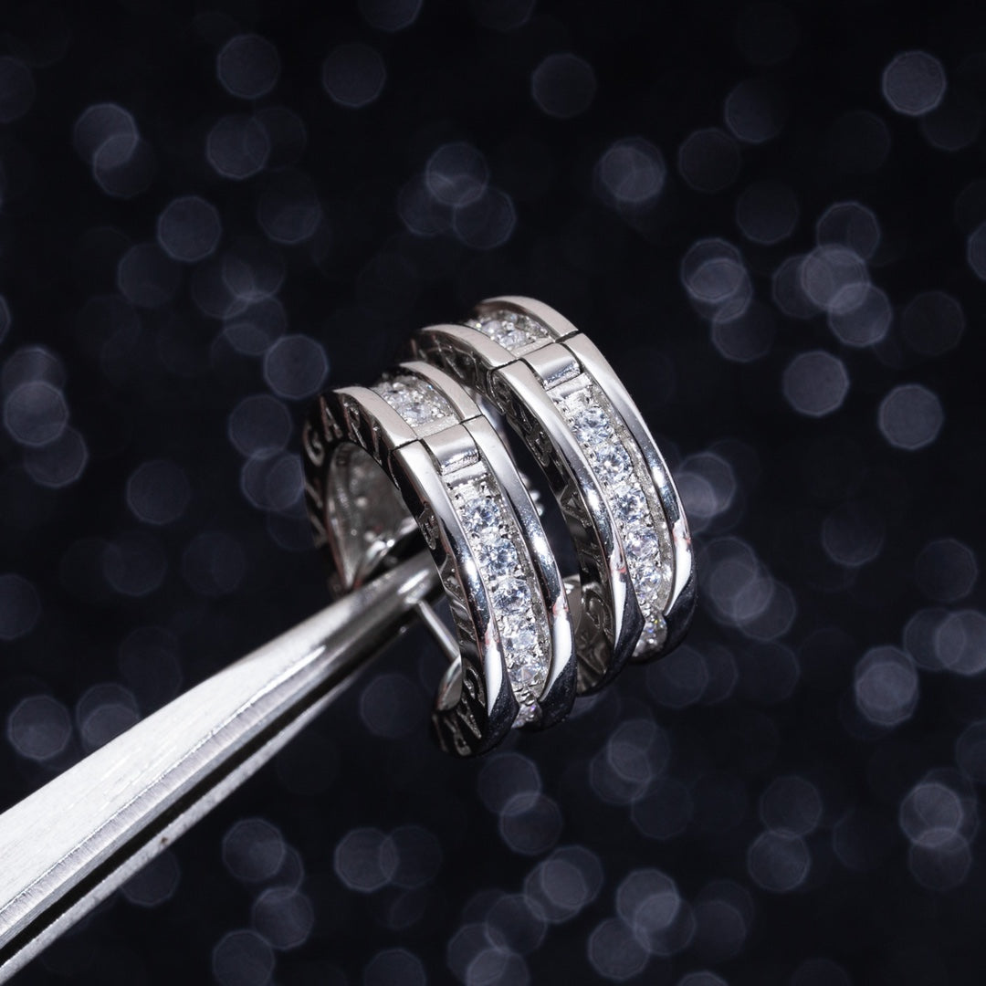 [Polaidi Jewelry]ZERO 1 MINI SILVER DIAMOND EARRINGS