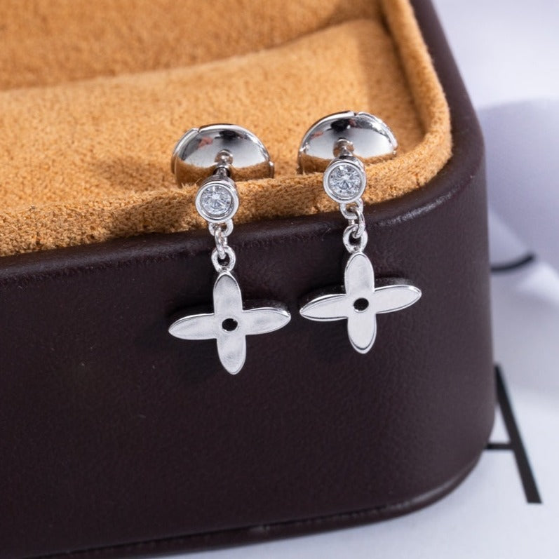 [Polaidi Jewelry]VIDYLLE SILVER DIAMOND MINI DROP EARRINGS