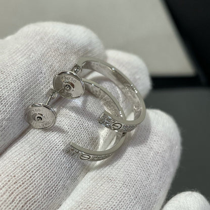 [：Polaidi Jewelry]LOVE DIAMOND SILVER HOOP EARRINGS