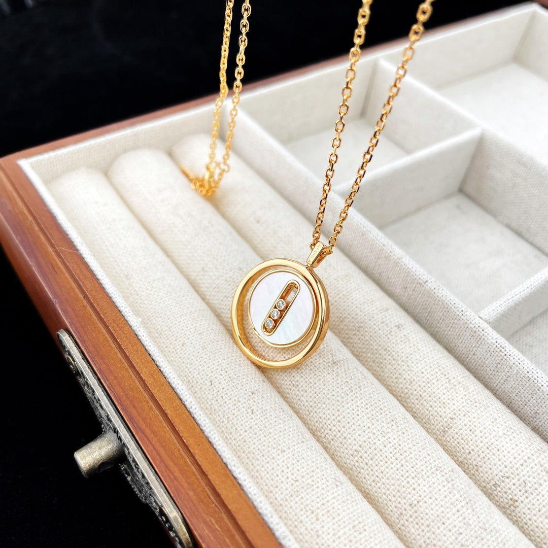 [Polaidi Schmuck]LUCKY MOVE PERLMUTT ROSEGOLD HALSKEТTE