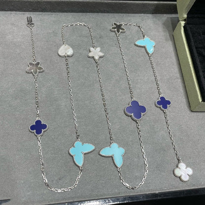 [：Polaidi Jewelry]LUCKY CLOVER SILVER 11 MOTIF NECKLACE