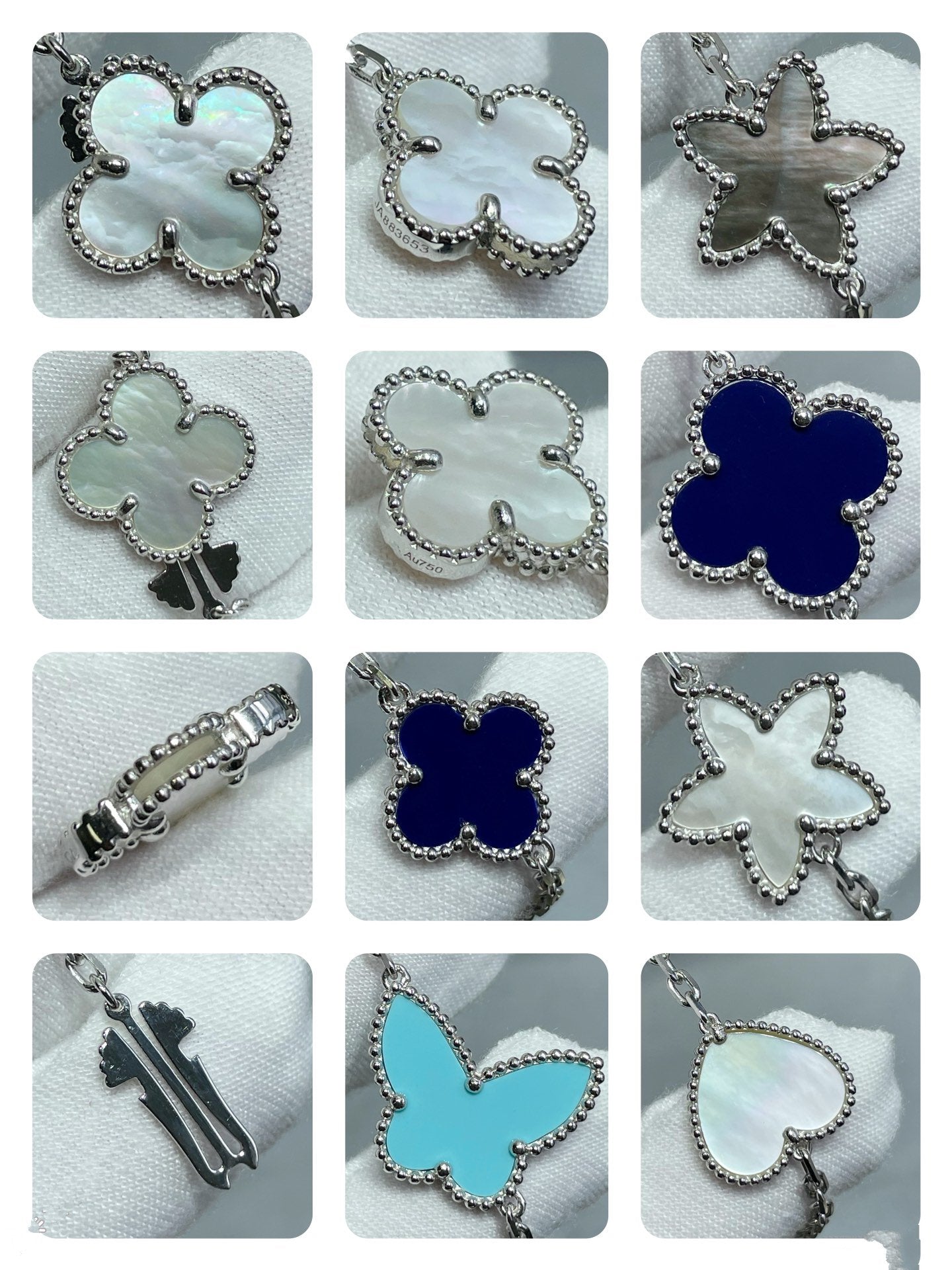 [：Polaidi Jewelry]LUCKY CLOVER SILVER 11 MOTIF NECKLACE