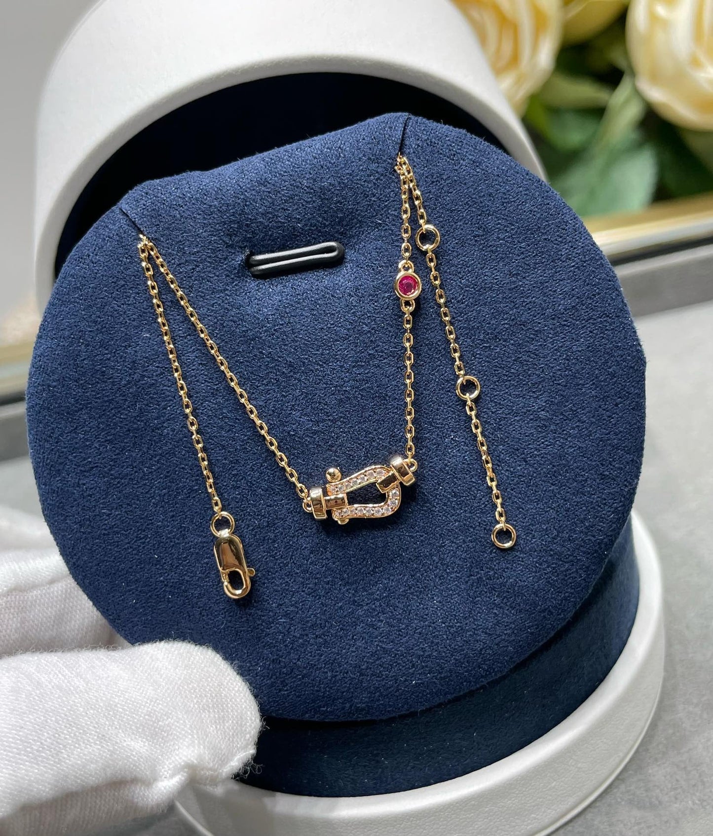 [：Polaidi Jewelry]FORCE 10 DIAMOND PINK GOLD NECKLACE