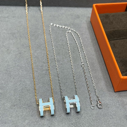 [Polaidi Jewelry]POP H SKY BLUE NECKLACE