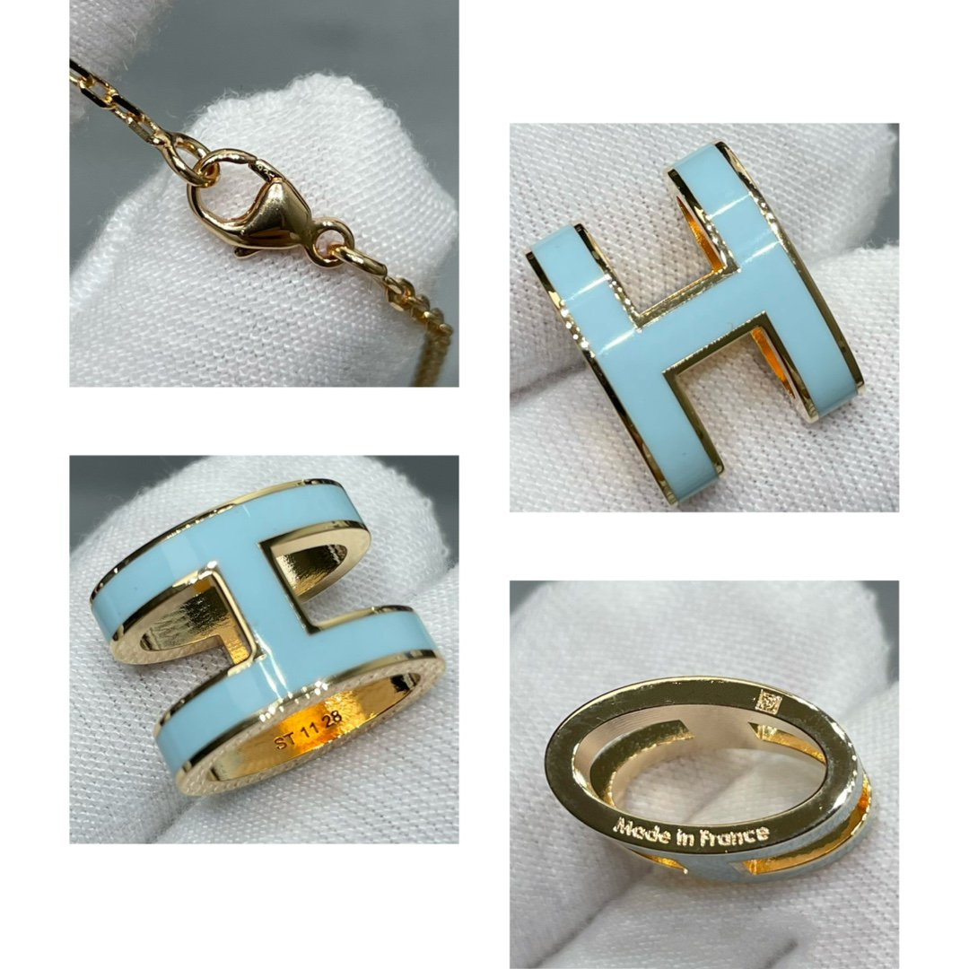 [：Polaidi Jewelry]POP H スカイブルーネックレス