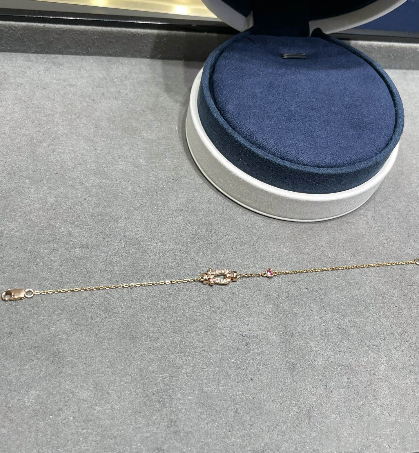 [：Polaidi Jewelry]FORCE 10 DIAMOND CHAIN LINK PINK GOLD BRACELET