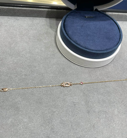 [：Polaidi Jewelry]FORCE 10 DIAMOND CHAIN LINK PINK GOLD BRACELET