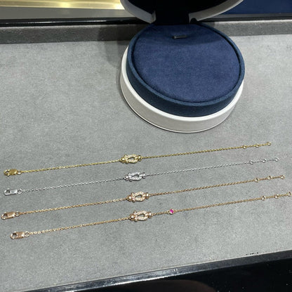[Polaidi Jewelry]FORCE 10 DIAMOND CHAIN LINK PINK GOLD BRACELET