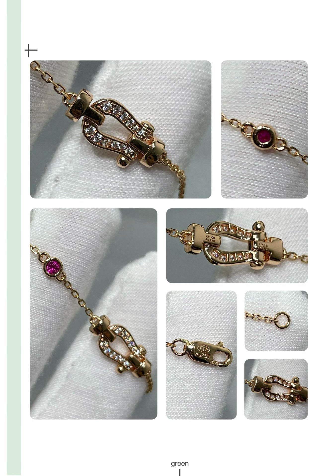 [：Polaidi Jewelry]FORCE 10 DIAMOND CHAIN LINK PINK GOLD BRACELET