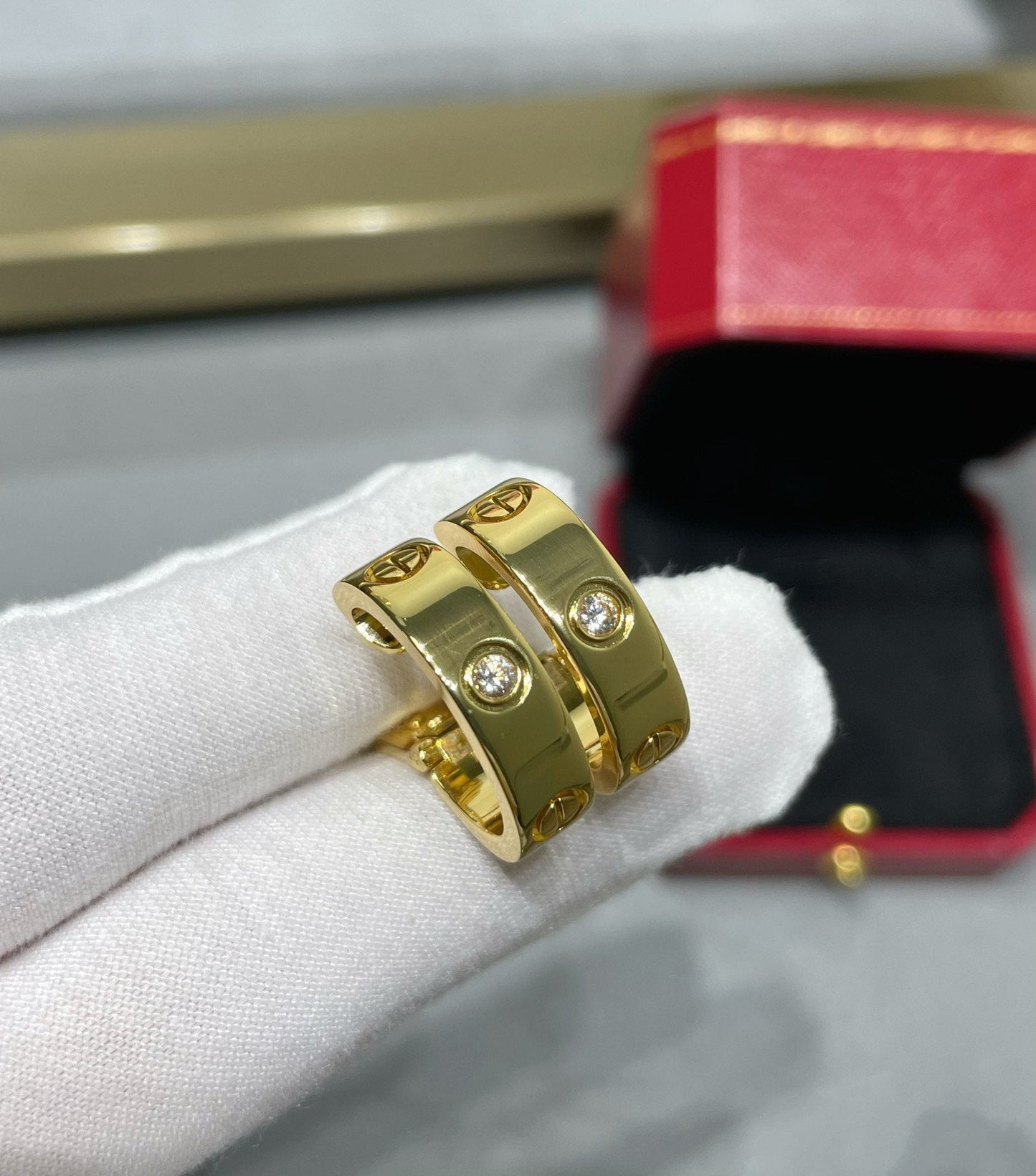 [：Polaidi Jewelry]LOVE 5.5MM 1 DIAMOND EARRINGS