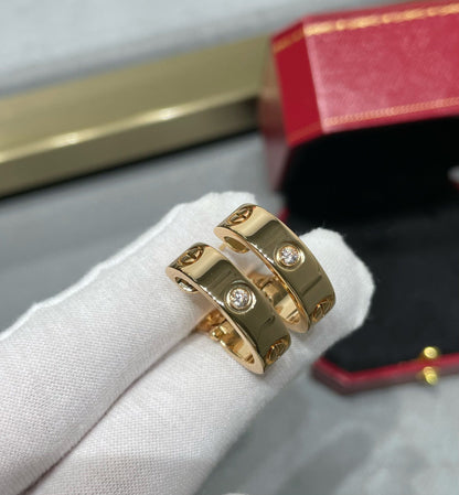 [Polaidi Jewelry]LOVE 5.5MM 1 DIAMOND EARRINGS