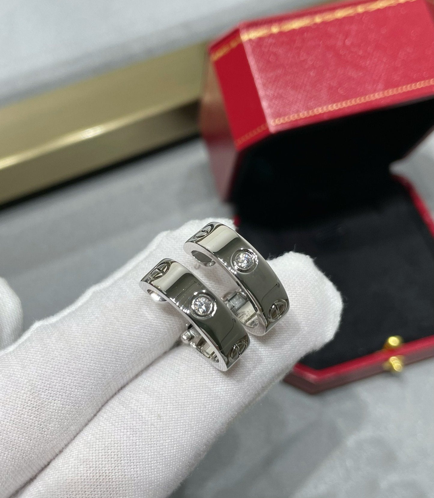 [：Polaidi Jewelry]LOVE 5.5MM 1 DIAMOND EARRINGS