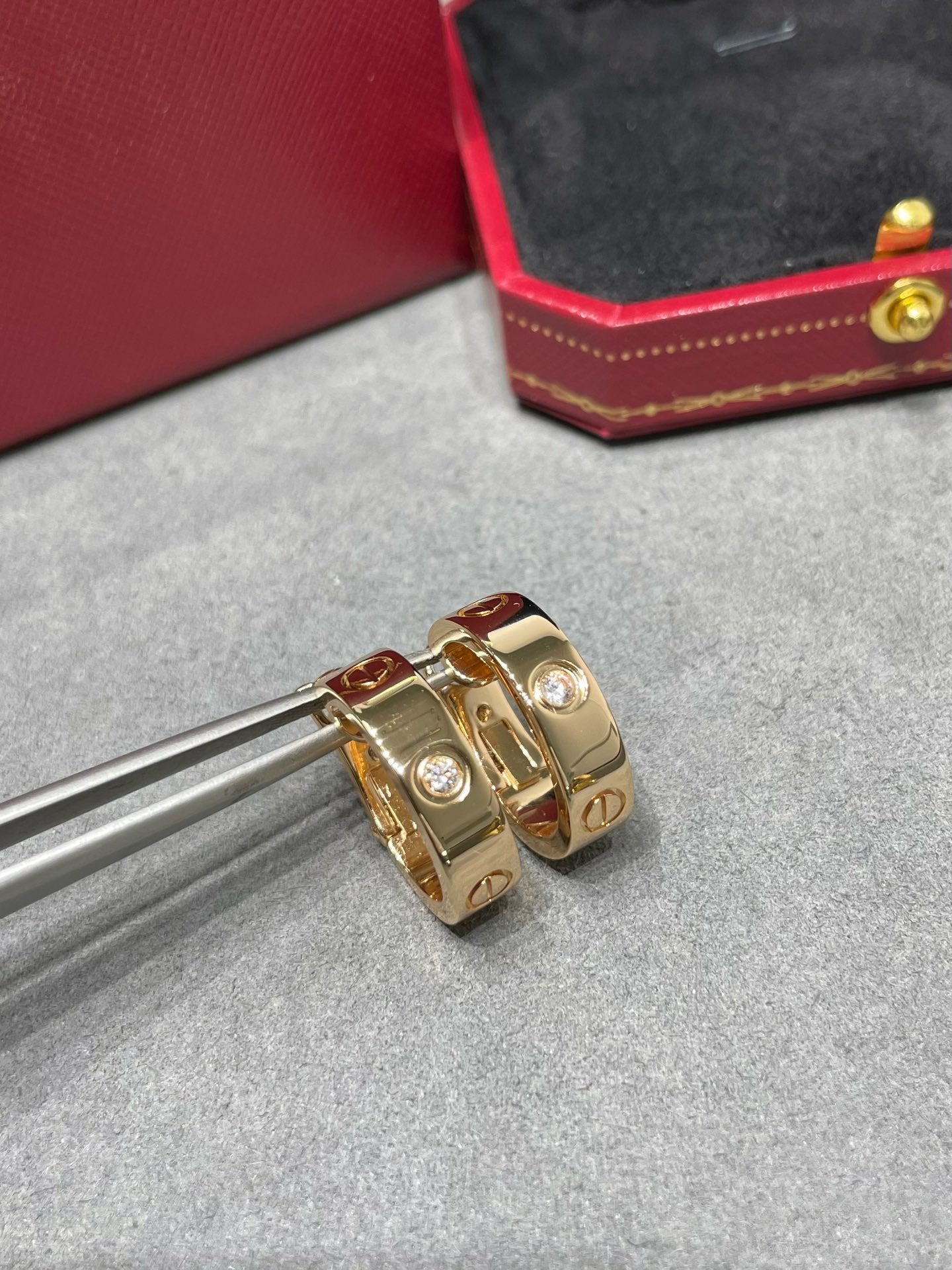 [：Polaidi Jewelry]LOVE 5.5MM 1 DIAMOND EARRINGS