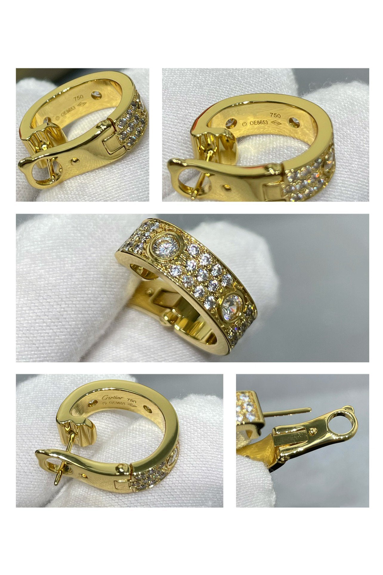 [Polaidi Jewelry]LOVE 5.5MM DIAMOND PAVED EARRINGS