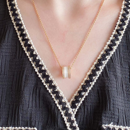 [Polaidi Jewelry]ZERO 1 DIAMOND CERAMIC NECKLACE