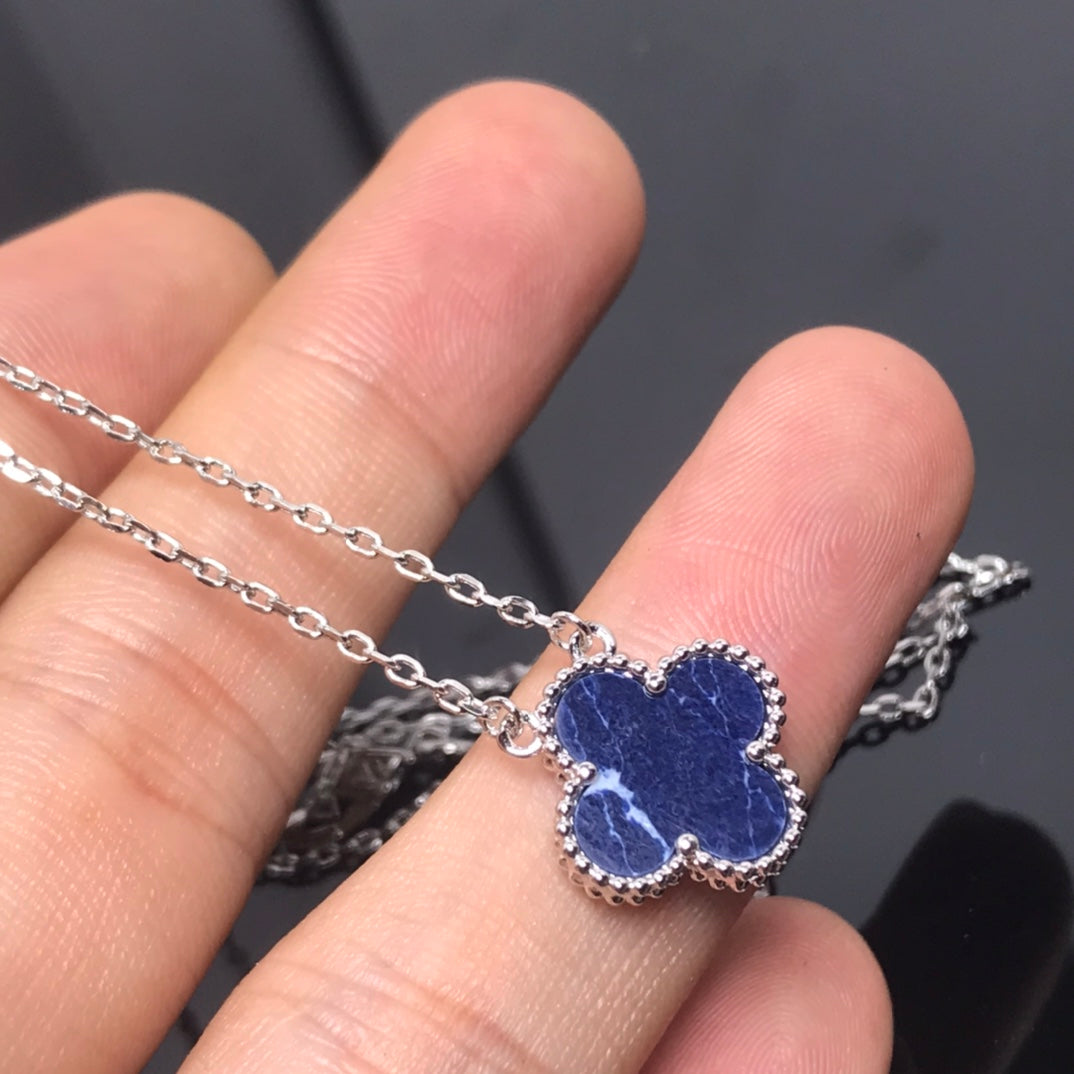 [：Polaidi Jewelry]CLOVER PIETERSITE SILVER LONG NECKLACE