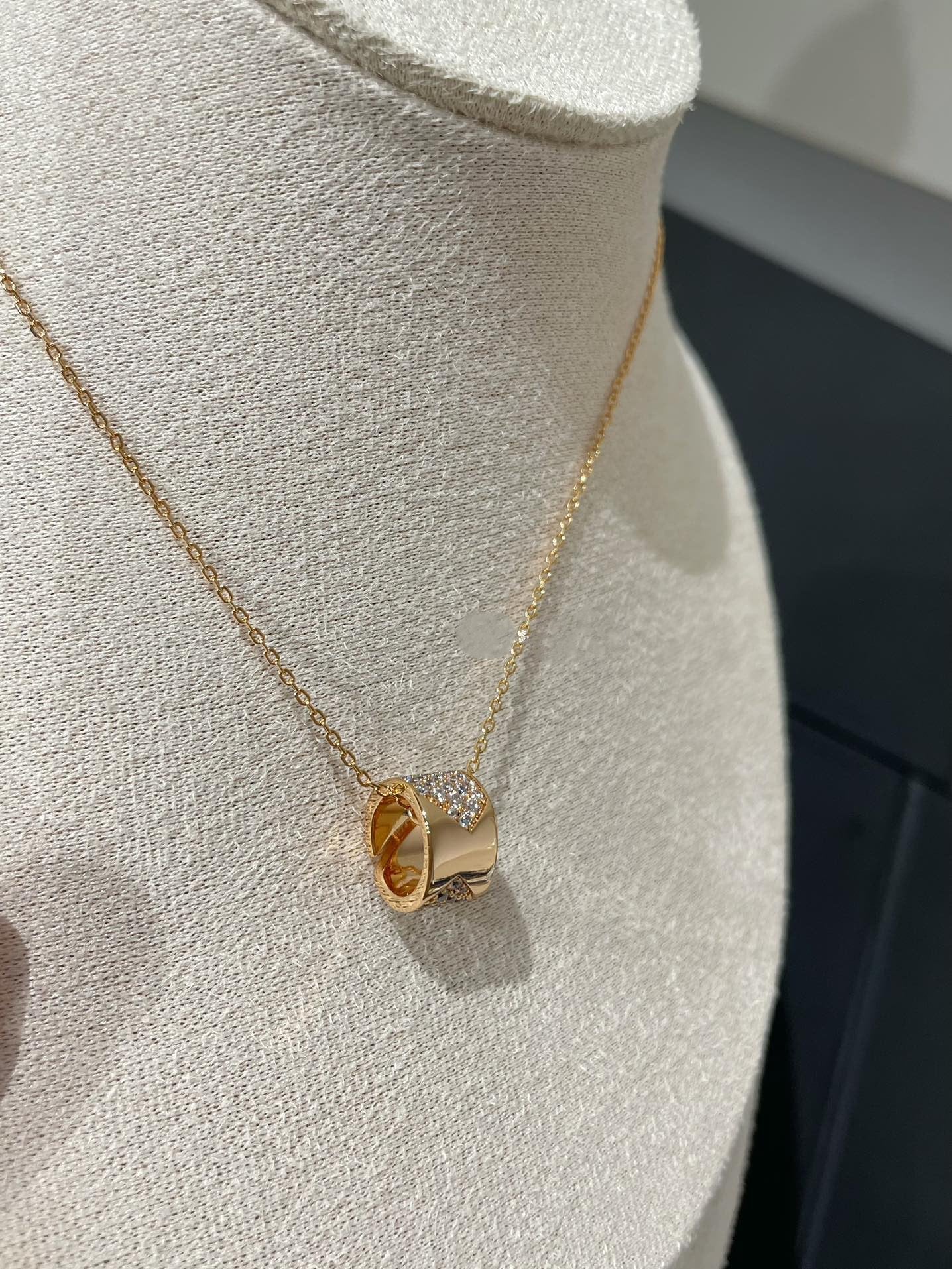 [：Polaidi Jewelry]LIENS EVIDENCE DIAMOND PAVED NECKLACE