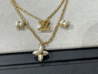 [Polaidi Jewelry]FLOWERGRAM GOLD MOP DOUBLE ROW NECKLACE